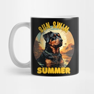 The Rottweiler Dog's Vacation. Sun Swim Summer. Mug